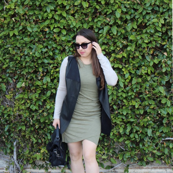 Zara Knit Nude Black Faux Suede Cardigan - Picture 3 of 7